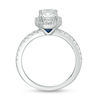 Thumbnail Image 4 of Vera Wang Love Collection 1-5/8 CT. T.W. Emerald-Cut Diamond Vertical Three Stone Frame Engagement Ring in 14K White Gold