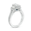 Thumbnail Image 1 of Vera Wang Love Collection 1-1/2 CT. T.W. Certified Emerald-Cut Diamond Frame Engagement Ring in 14K White Gold (I/SI2)