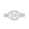Thumbnail Image 2 of Vera Wang Love Collection 1-1/2 CT. T.W. Certified Emerald-Cut Diamond Frame Engagement Ring in 14K White Gold (I/SI2)