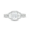 Thumbnail Image 3 of Vera Wang Love Collection 1-1/2 CT. T.W. Certified Emerald-Cut Diamond Frame Engagement Ring in 14K White Gold (I/SI2)