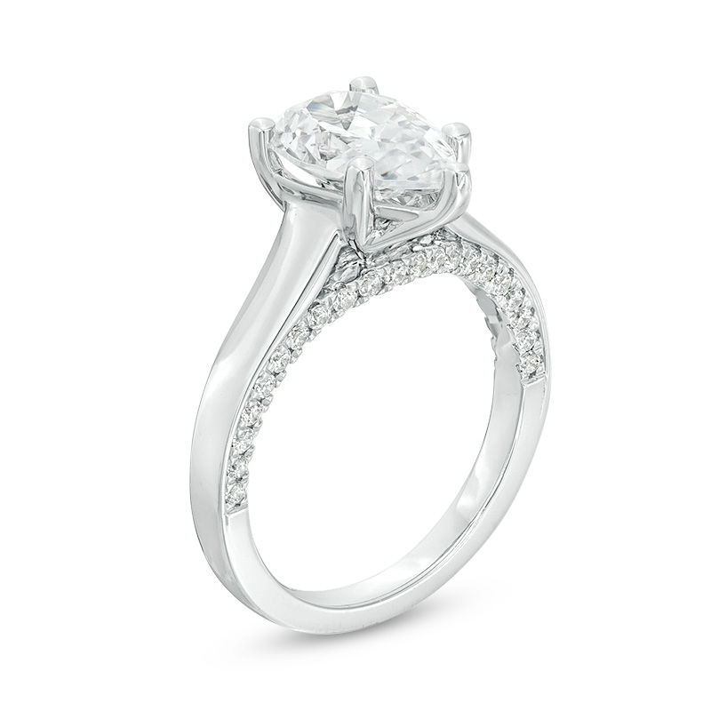 Main Image 2 of Vera Wang Love Collection 2-1/3 CT. T.W. Certified Pear-Shaped Diamond Engagement Ring in 14K White Gold (I/SI2)