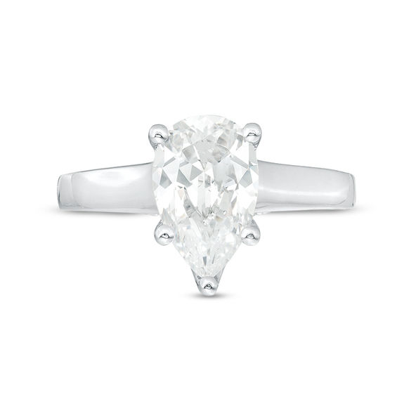Vera Wang Love Collection 2-1/3 CT. T.w. Certified Pear-Shaped Diamond Engagement Ring in 14K White Gold (I/Si2)