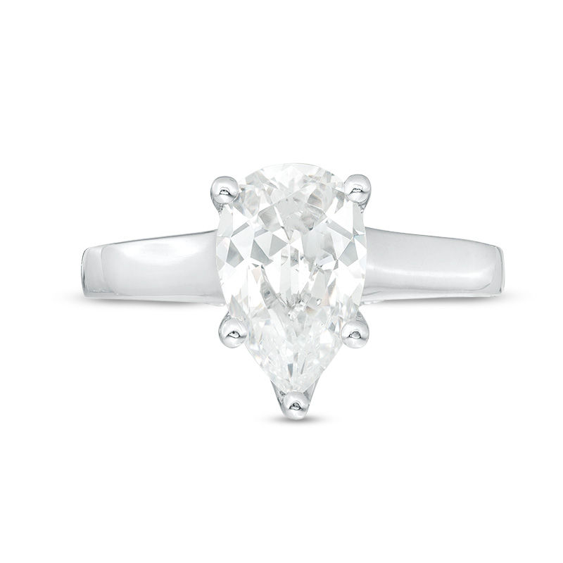 Main Image 3 of Vera Wang Love Collection 2-1/3 CT. T.W. Certified Pear-Shaped Diamond Engagement Ring in 14K White Gold (I/SI2)