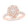 1 CT. T.W. Pear-Shaped Diamond Double Frame Art Deco Engagement Ring in 14K Rose Gold