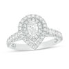 Thumbnail Image 0 of 1 CT. T.W. Pear-Shaped Diamond Double Frame Engagement Ring in 14K White Gold