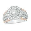 Thumbnail Image 1 of 2 CT. T.W.  Diamond Octagonal Frame Multi-Row Engagement Ring in 14K Two-Tone Gold
