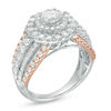 Thumbnail Image 3 of 2 CT. T.W.  Diamond Octagonal Frame Multi-Row Engagement Ring in 14K Two-Tone Gold