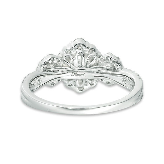 1-1/3 CT. T.w. Diamond Past Present FutureÂ® Hexagonal Frame Engagement Ring in 14K White Gold