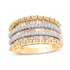 Thumbnail Image 1 of 1-3/4 CT. T.W. Champagne and White Diamond Multi-Row Band in 10K Gold