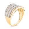 Thumbnail Image 2 of 1-3/4 CT. T.W. Champagne and White Diamond Multi-Row Band in 10K Gold