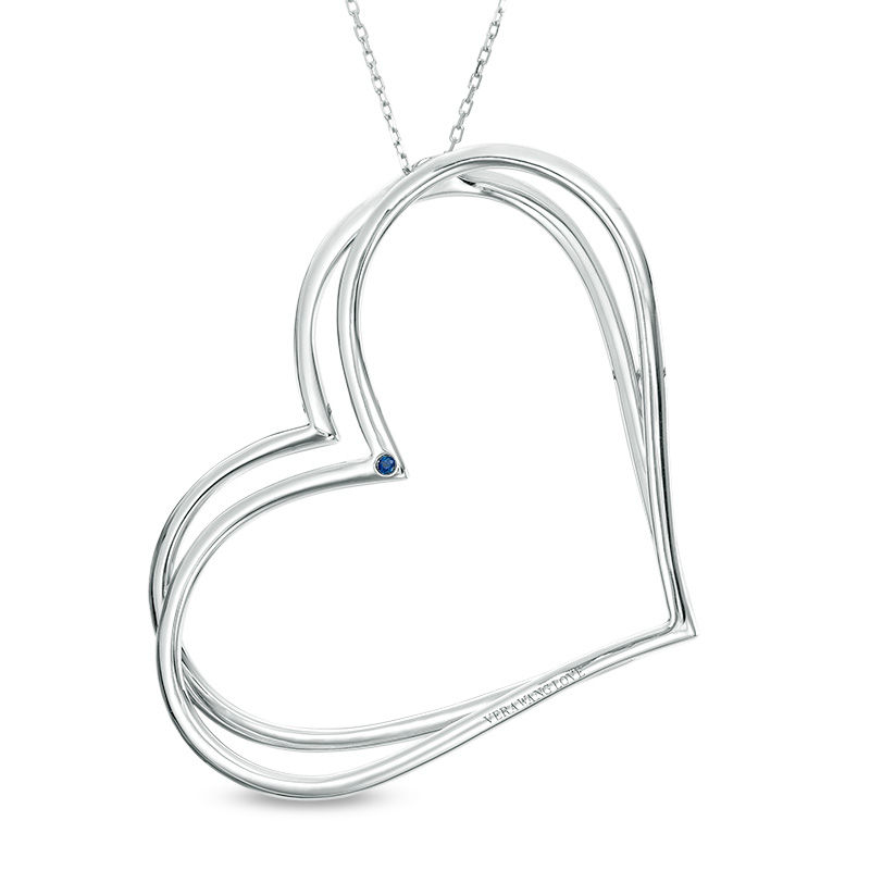 Main Image 3 of The Kindred Heart from Vera Wang Love Collection 5/8 CT. T.W. Diamond Tilted Pendant in Sterling Silver - 19"