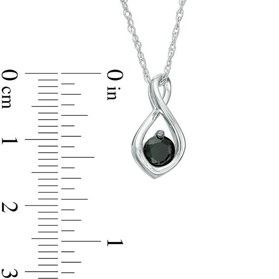 3/8 CT. Black Diamond Solitaire Infinity Pendant in 10K White Gold