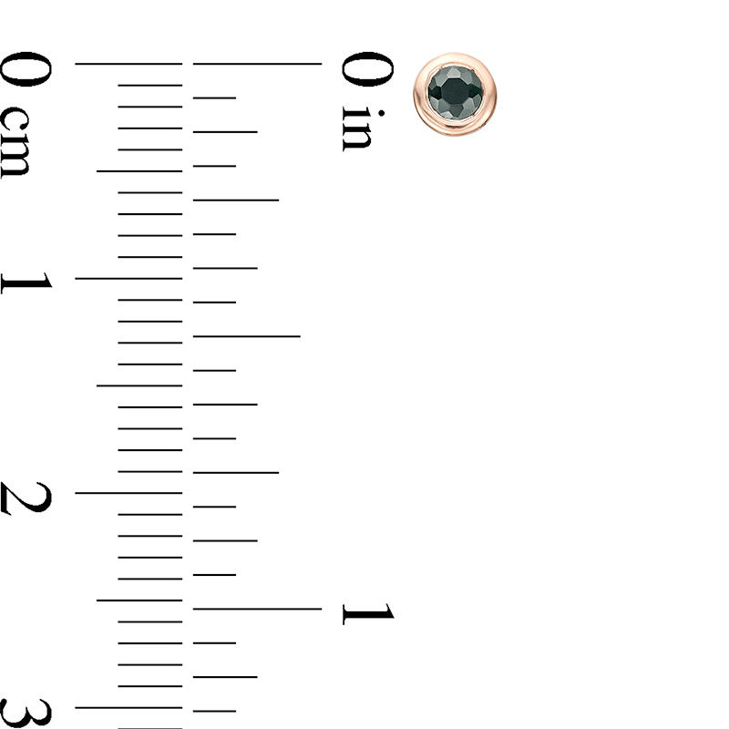 1/8 CT. T.W. Enhanced Black Diamond Solitaire BezelSet Stud Earrings