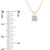 Thumbnail Image 2 of 1/2 CT. Certified Princess-Cut Diamond Solitaire Pendant in 14K Rose Gold (I/SI2)
