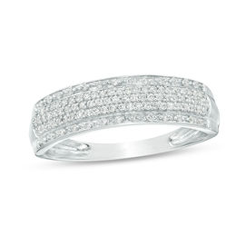 1/4 CT. T.W. Diamond Multi-Row Band in 10K White Gold