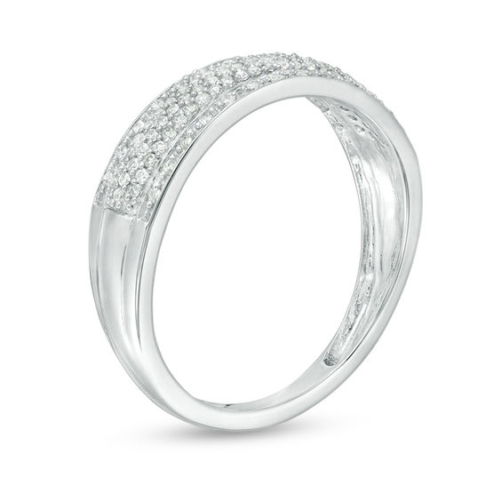 1/4 CT. T.w. Diamond Multi-Row Band in 10K White Gold
