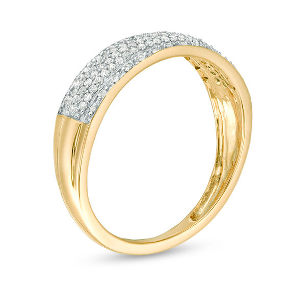 1/4 CT. T.w. Diamond Multi-Row Band in 10K Gold