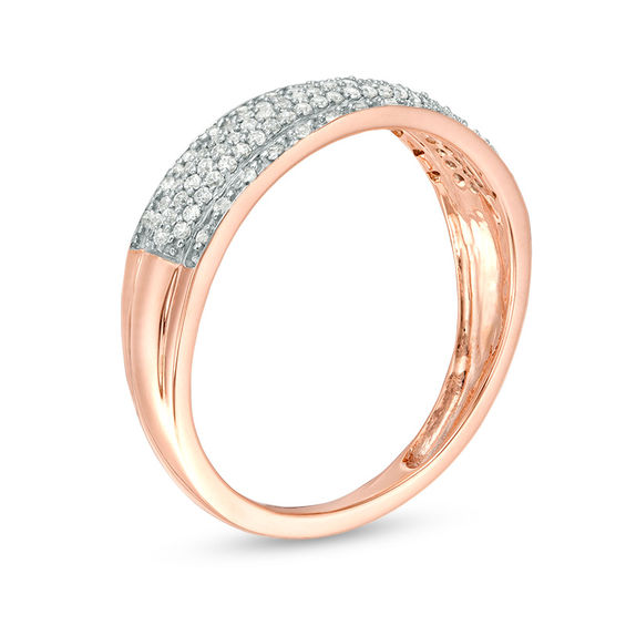 1/4 CT. T.w. Diamond Multi-Row Band in 10K Rose Gold