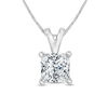 Thumbnail Image 1 of 1/4 CT. Certified Princess-Cut Diamond Solitaire Pendant in 14K White Gold (I/SI2)