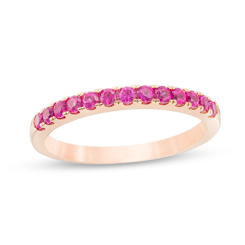 Main Image 1 of Ruby Stackable Band in 10K Rose Gold