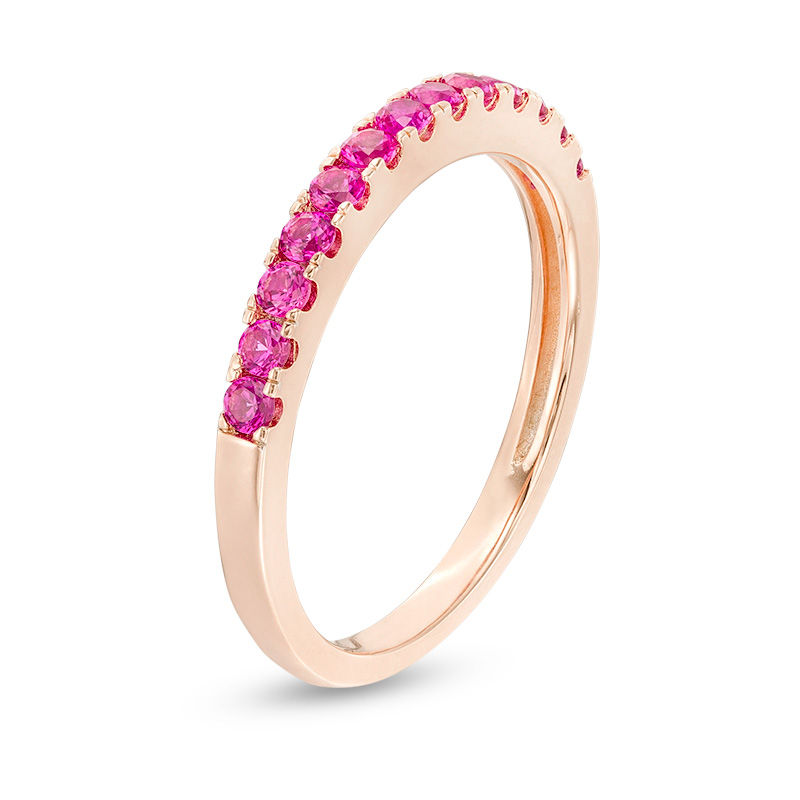 Main Image 2 of Ruby Stackable Band in 10K Rose Gold