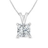 Thumbnail Image 1 of 1/2 CT. Certified Princess-Cut Diamond Solitaire Pendant in 14K White Gold (I/SI2)