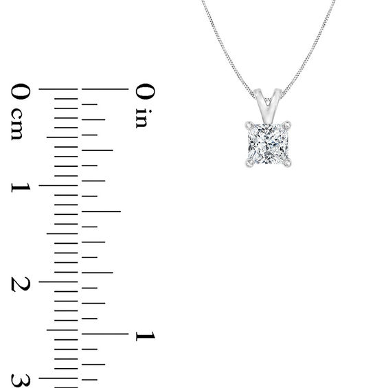 1/ CT. Certified Princess-Cut Diamond Solitaire Pendant in 14K Gold (I/Si2
