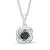 Thumbnail Image 1 of 1/5 CT. Black Diamond Solitaire Love Knot Pendant in 10K White Gold