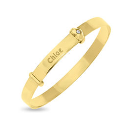 Kids Bracelets S More Zales Baby S First Diamond Accent Bangle In 10k Gold 1 Line