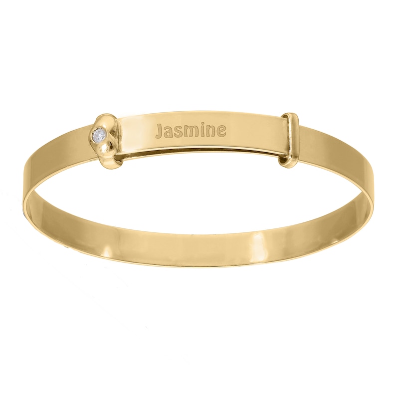 Zales Baby's First Diamond Accent Bangle in 10K Gold (1 Line) - 5.5