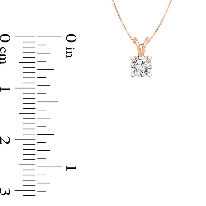 1/4 CT. Certified Diamond Solitaire Pendant in 14K Rose Gold (I/SI2)
