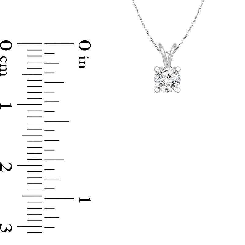 1/3 CT. Certified Diamond Solitaire Pendant in 14K White Gold (I/VS2)