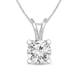 1/2 CT. Certified Diamond Solitaire Pendant in 14K White Gold (I/VS2)