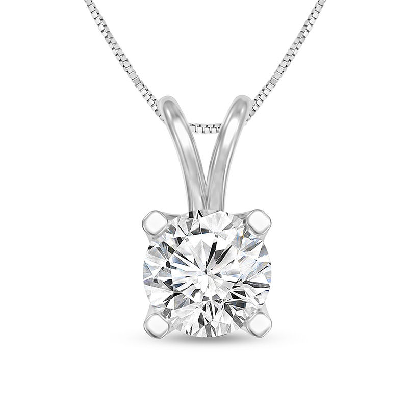 Main Image 1 of 1/2 CT. Certified Diamond Solitaire Pendant in 14K White Gold (I/VS2)