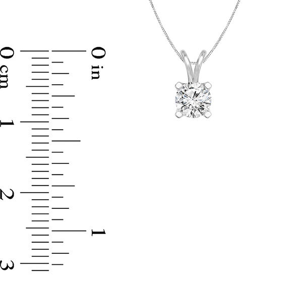 1/2 CT. Certified Diamond Solitaire Pendant in 14K White Gold (I/Vs2)