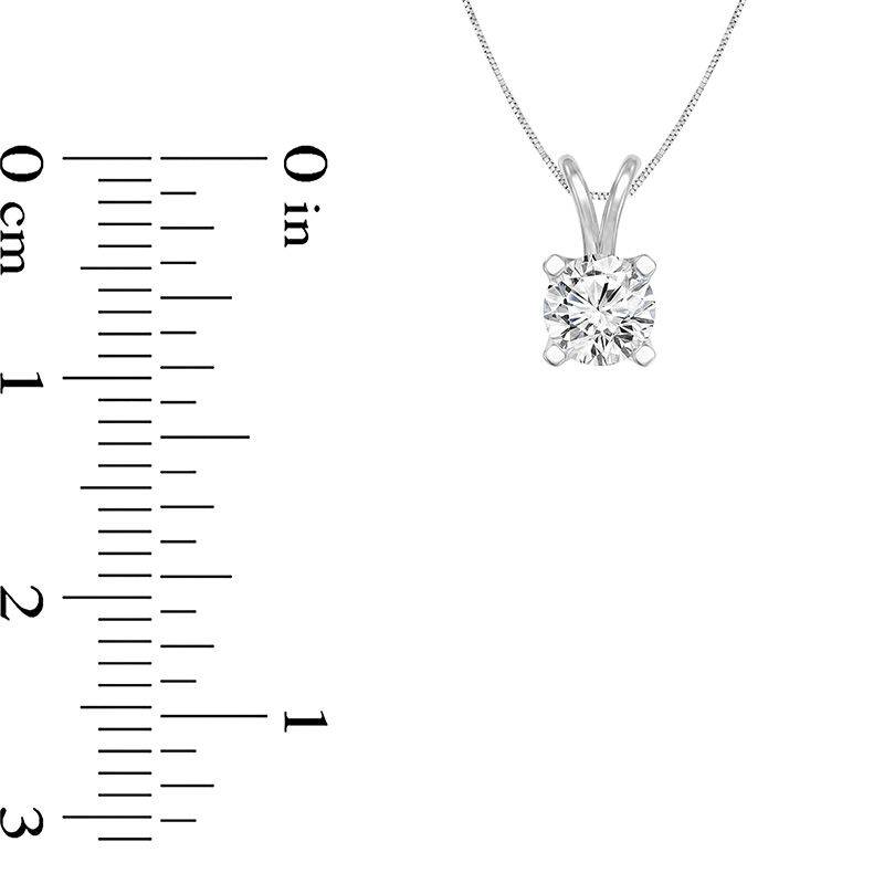 Main Image 2 of 1/2 CT. Certified Diamond Solitaire Pendant in 14K White Gold (I/VS2)