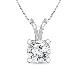 1 CT. Certified Diamond Solitaire Pendant in 14K White Gold (I/SI2)