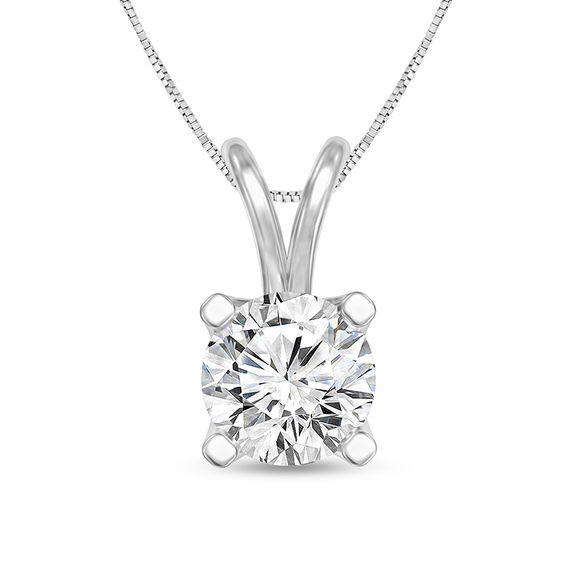1 CT. Certified Diamond Solitaire Pendant in 14K White Gold (I/Si2