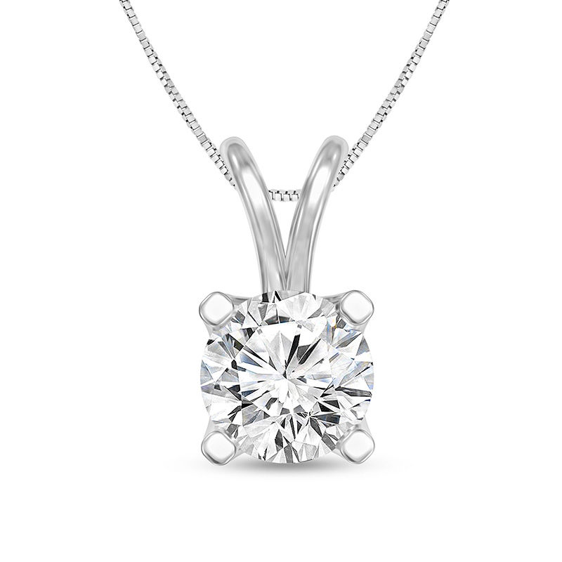 Main Image 1 of 1 CT. Certified Diamond Solitaire Pendant in 14K White Gold (I/SI2)