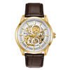 Thumbnail Image 0 of Men's Bulova Sutton Automatic Gold-Tone Strap Watch with Silver-Tone Skeleton Dial (Model: 97A138)