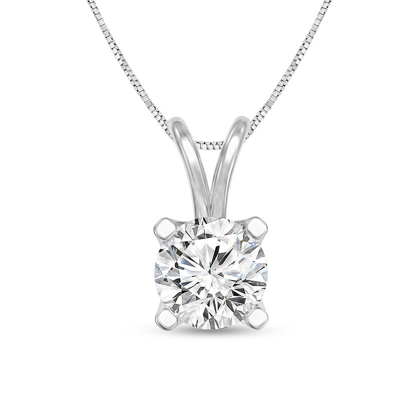 Main Image 1 of 1/2 CT. Certified Diamond Solitaire Pendant in 14K White Gold (I/SI2)