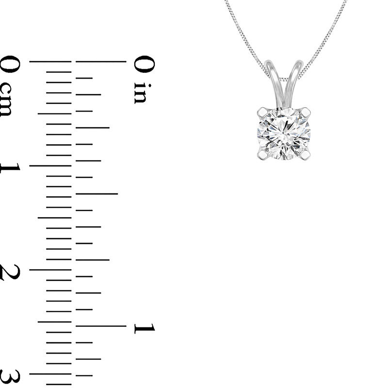 Main Image 2 of 1/2 CT. Certified Diamond Solitaire Pendant in 14K White Gold (I/SI2)