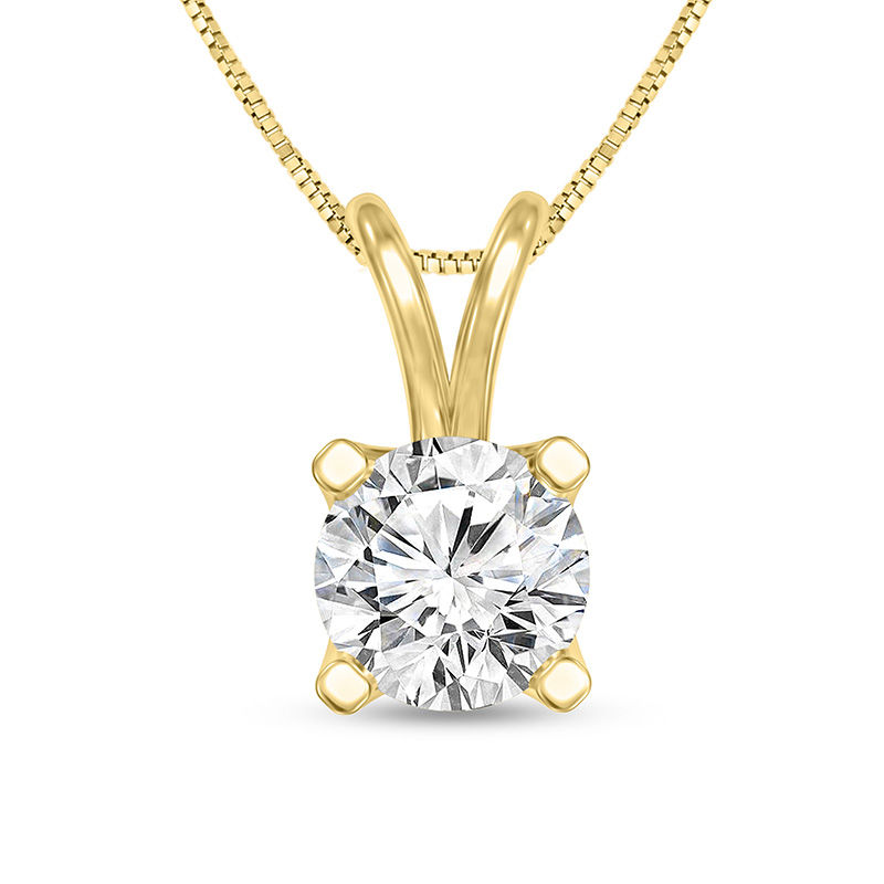 Main Image 1 of 1/4 CT. Certified Diamond Solitaire Pendant in 14K Gold (I/VS2)