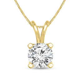 1/3 CT. Certified Diamond Solitaire Pendant in 14K Gold (I/VS2)