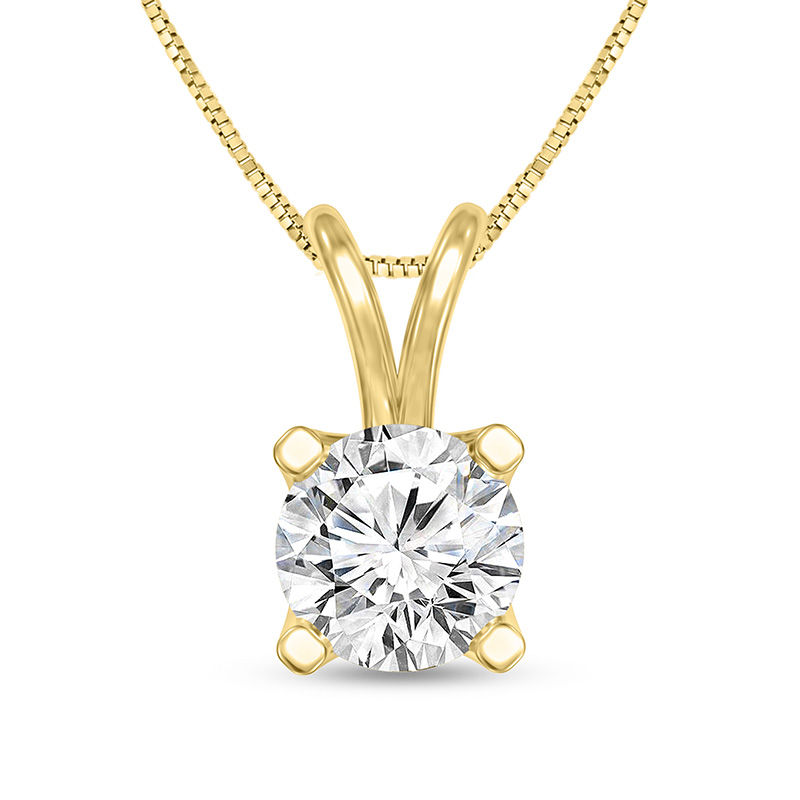 Main Image 1 of 1/3 CT. Certified Diamond Solitaire Pendant in 14K Gold (I/VS2)