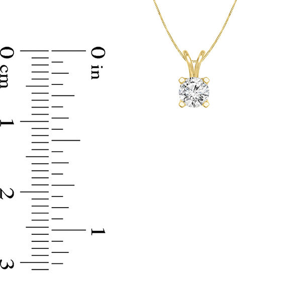 1/3 CT. Certified Diamond Solitaire Pendant in 14K Gold (I/Vs2)