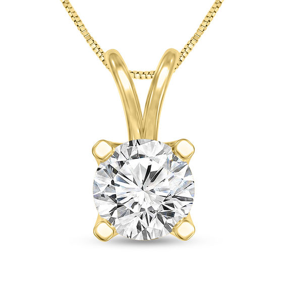 1/2 CT. Certified Diamond Solitaire Pendant in 14K Gold (I/Vs2)