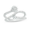 Thumbnail Image 0 of 1/5 CT. T.W. Diamond Sun and Ball Wrap Ring in Sterling Silver