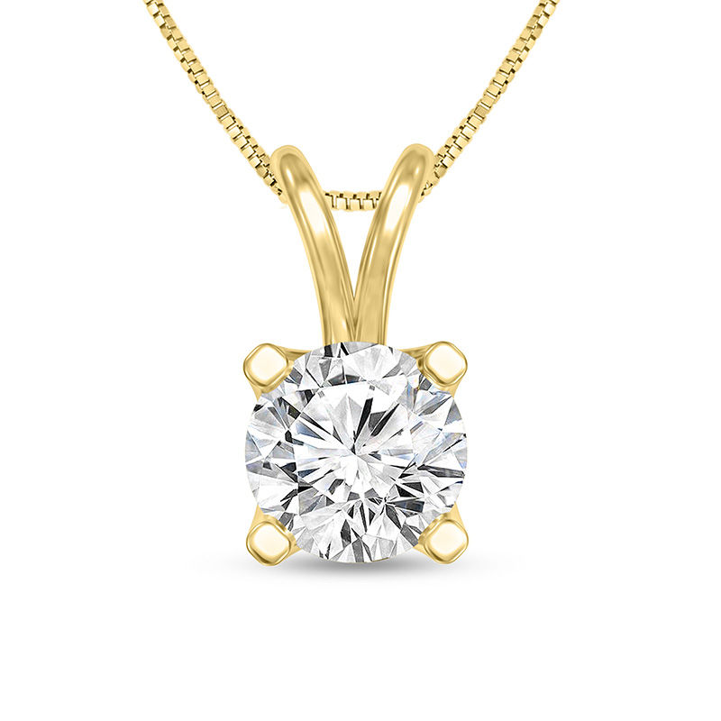 Main Image 1 of 1/3 CT. Certified Diamond Solitaire Pendant in 14K Gold (I/SI2)