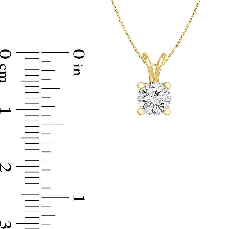 Main Image 2 of 3/4 CT. Certified Diamond Solitaire Pendant in 14K Gold (I/SI2)